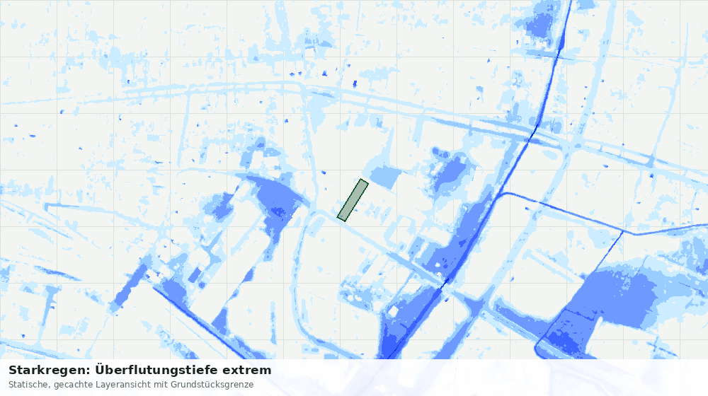 Statische Kartenansicht: Starkregen: Überflutungstiefe extrem