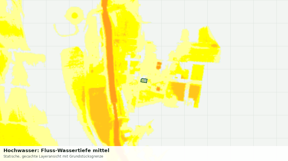 Statische Kartenansicht: Hochwasser: Fluss-Wassertiefe mittel
