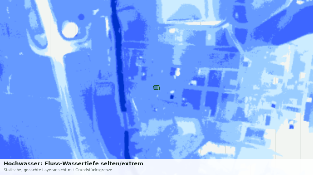Statische Kartenansicht: Hochwasser: Fluss-Wassertiefe selten/extrem