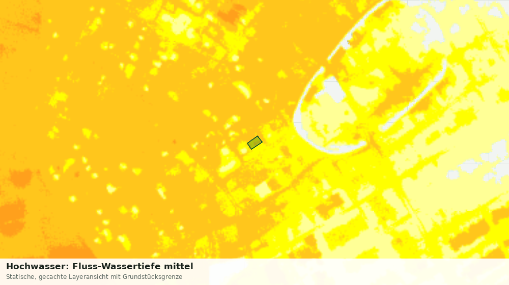Statische Kartenansicht: Hochwasser: Fluss-Wassertiefe mittel