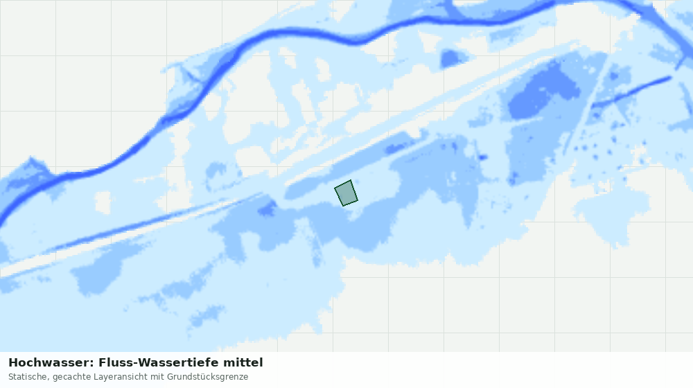 Statische Kartenansicht: Hochwasser: Fluss-Wassertiefe mittel