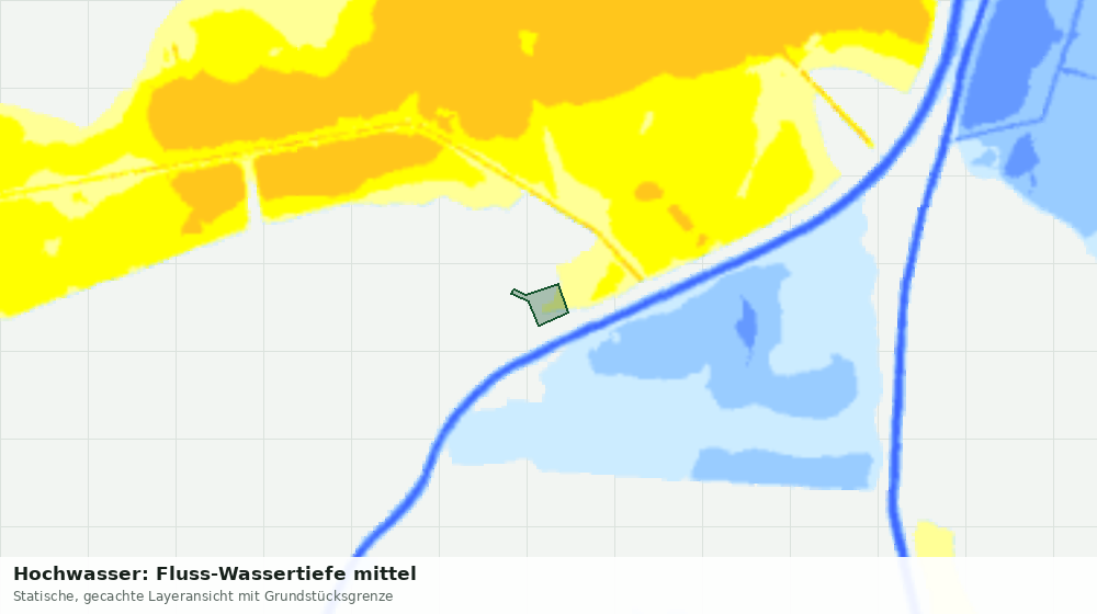 Statische Kartenansicht: Hochwasser: Fluss-Wassertiefe mittel