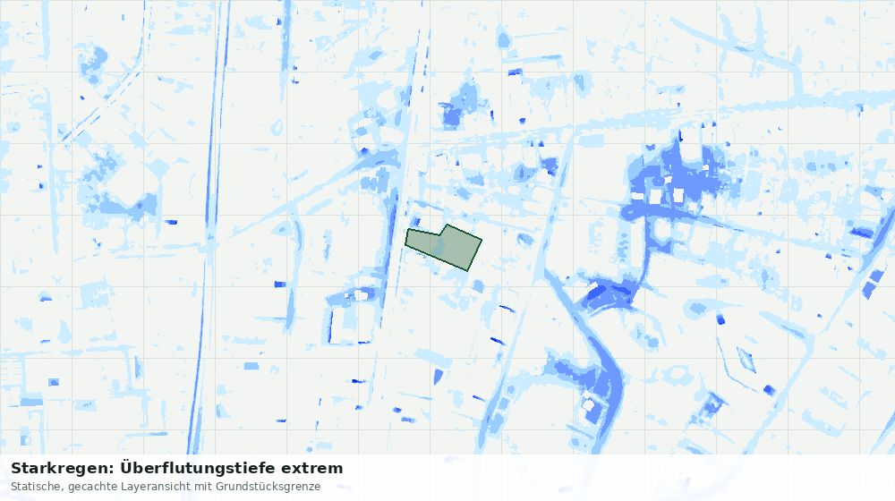 Statische Kartenansicht: Starkregen: Überflutungstiefe extrem