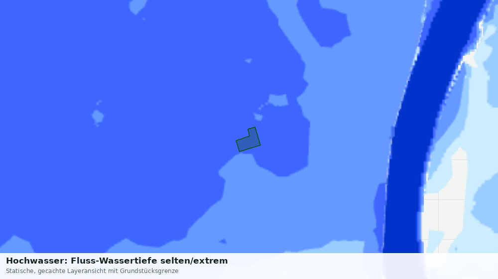 Statische Kartenansicht: Hochwasser: Fluss-Wassertiefe selten/extrem