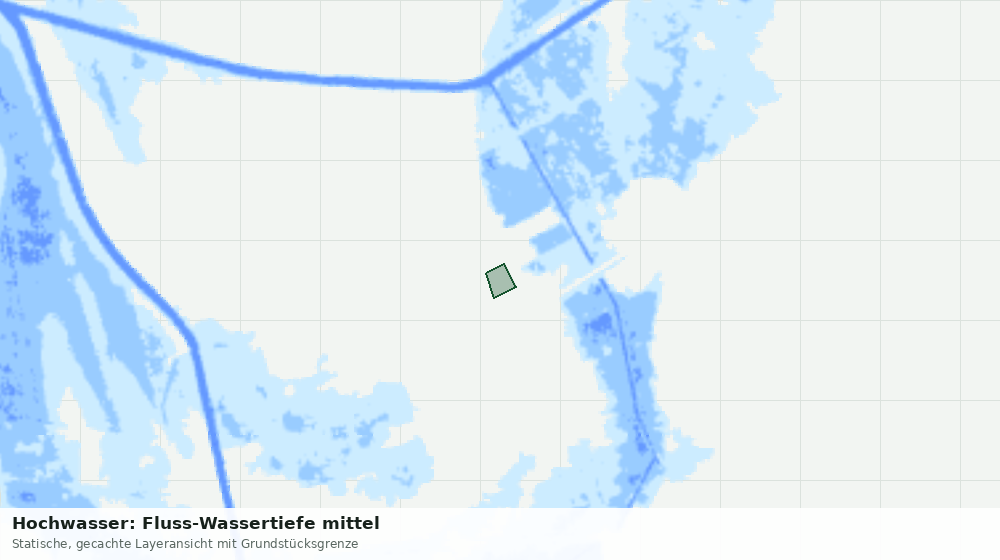 Statische Kartenansicht: Hochwasser: Fluss-Wassertiefe mittel