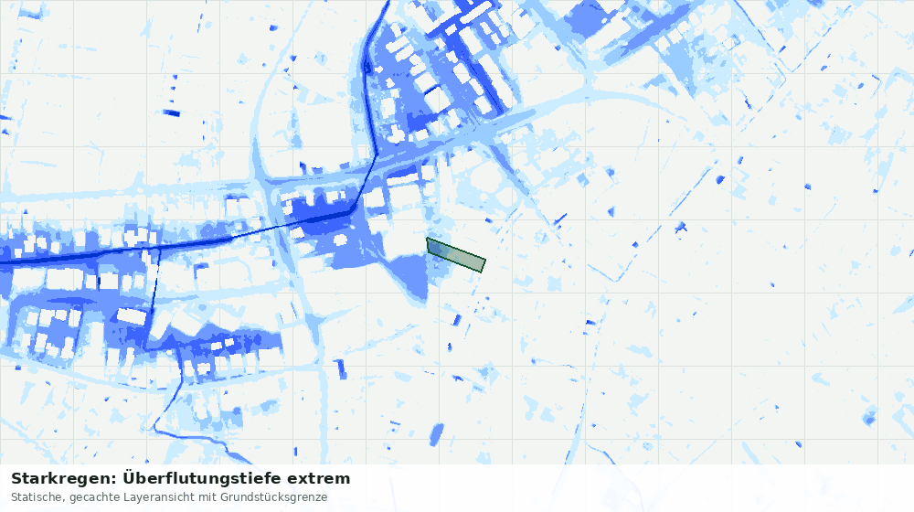 Statische Kartenansicht: Starkregen: Überflutungstiefe extrem