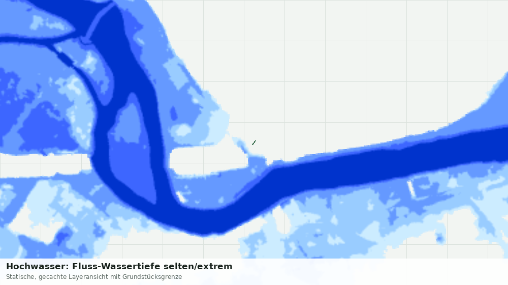Statische Kartenansicht: Hochwasser: Fluss-Wassertiefe selten/extrem