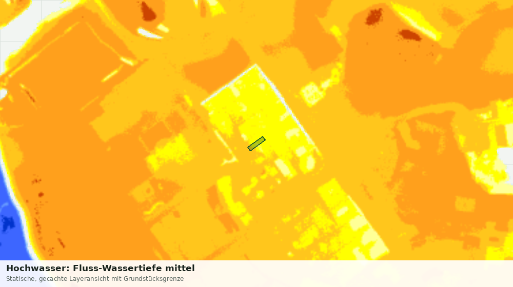 Statische Kartenansicht: Hochwasser: Fluss-Wassertiefe mittel