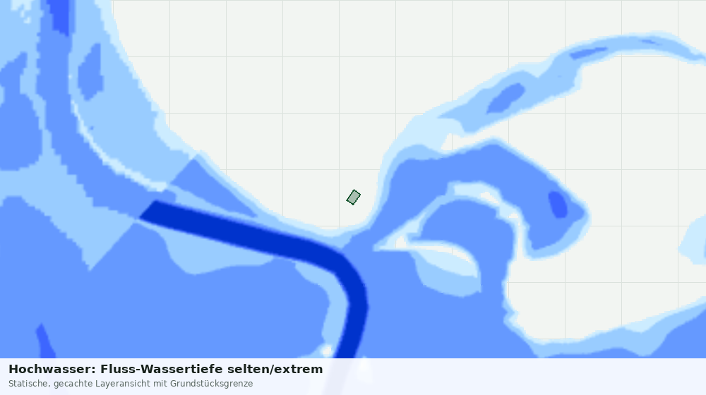 Statische Kartenansicht: Hochwasser: Fluss-Wassertiefe selten/extrem
