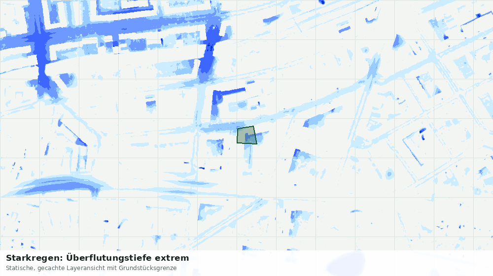 Statische Kartenansicht: Starkregen: Überflutungstiefe extrem