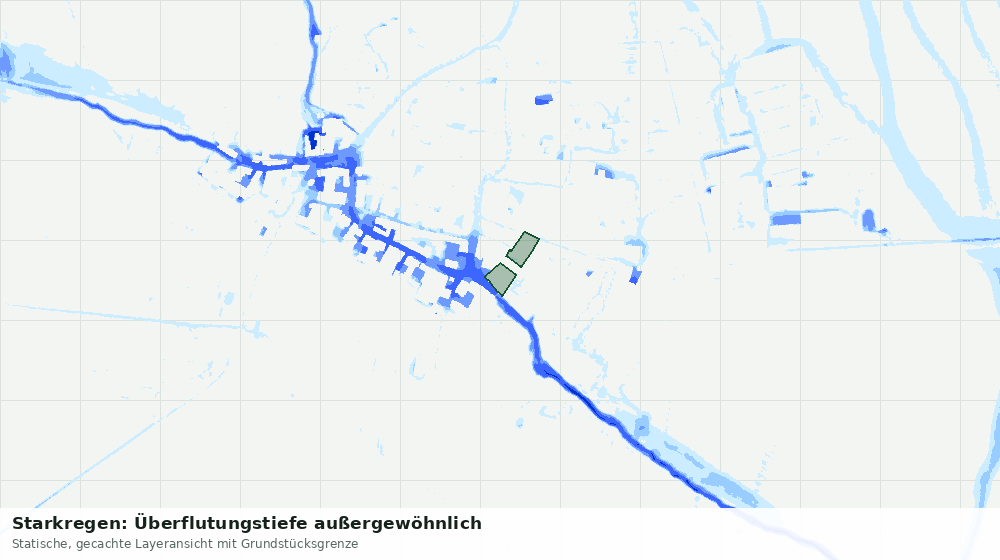 Statische Kartenansicht: Starkregen: Überflutungstiefe außergewöhnlich
