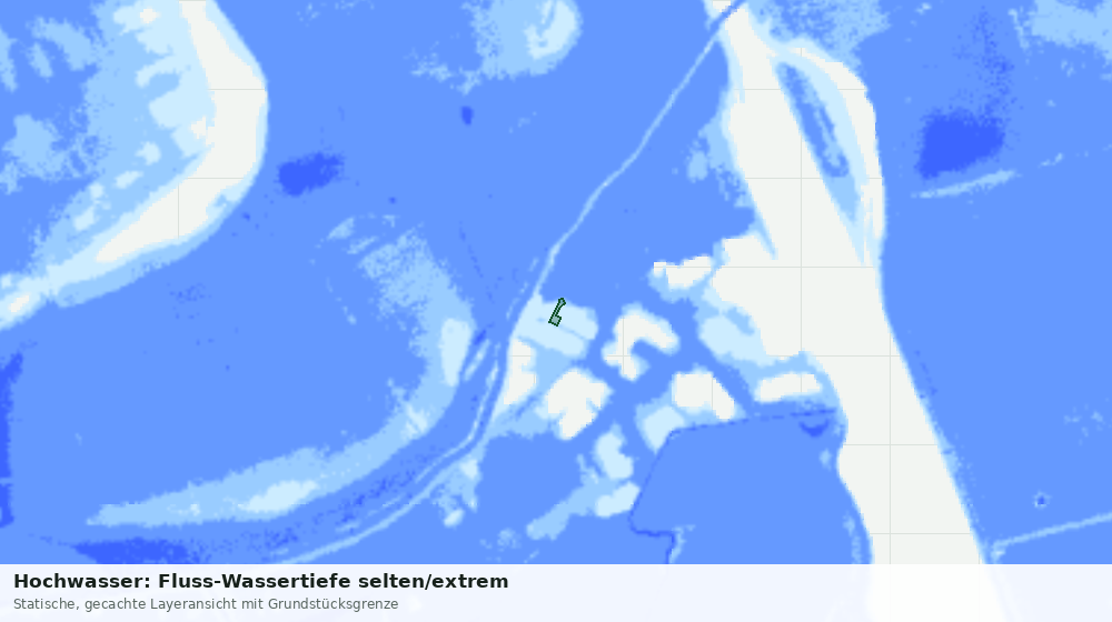 Statische Kartenansicht: Hochwasser: Fluss-Wassertiefe selten/extrem