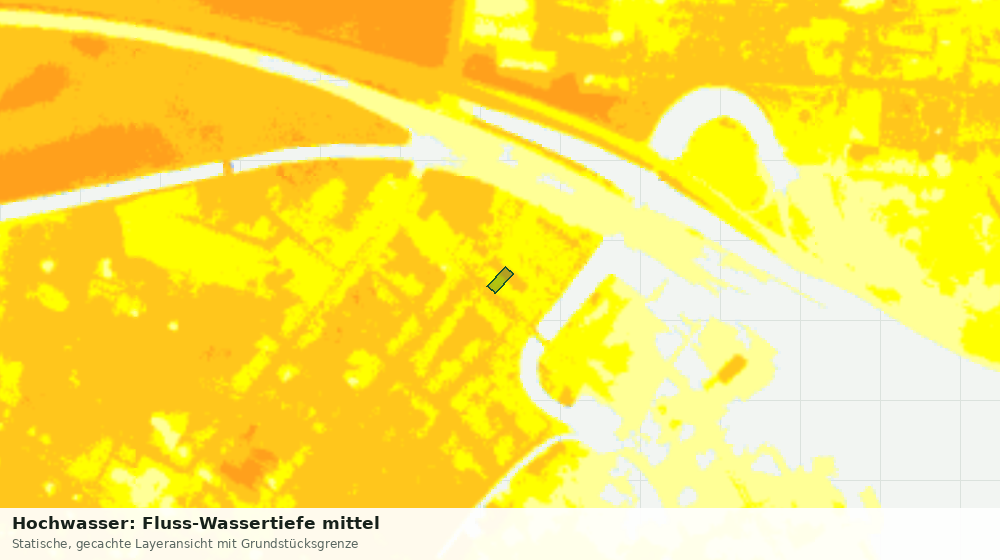 Statische Kartenansicht: Hochwasser: Fluss-Wassertiefe mittel