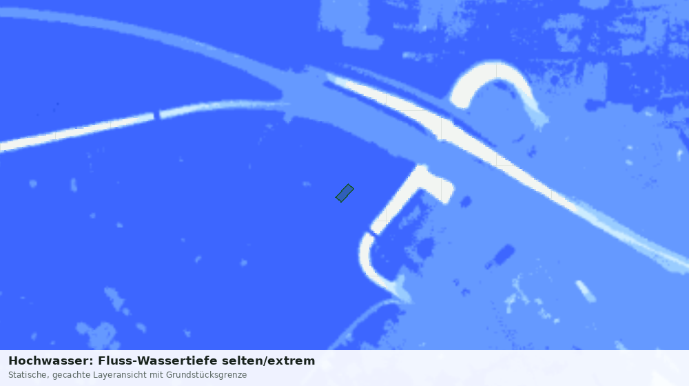 Statische Kartenansicht: Hochwasser: Fluss-Wassertiefe selten/extrem