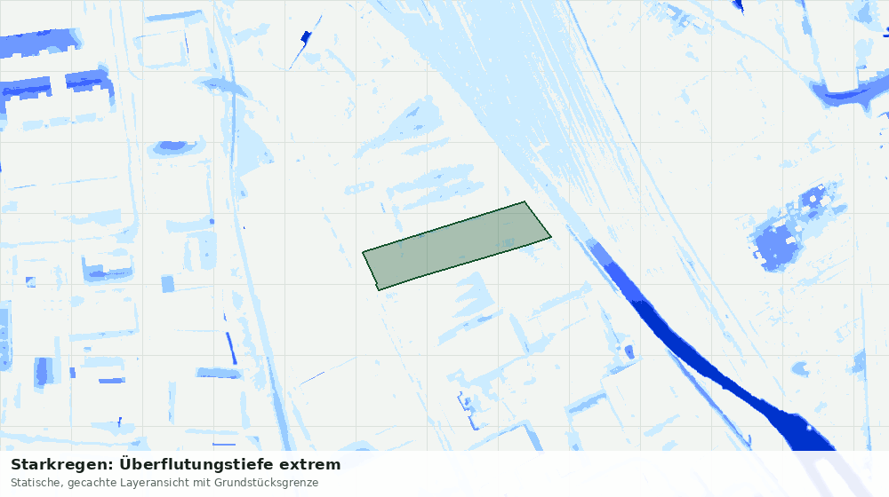 Statische Kartenansicht: Starkregen: Überflutungstiefe extrem