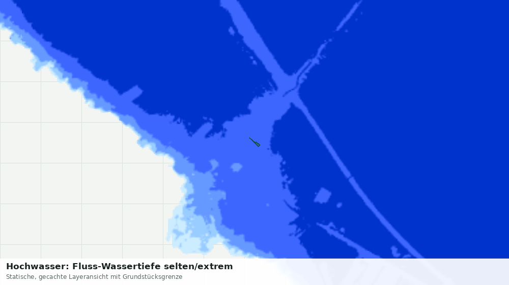 Statische Kartenansicht: Hochwasser: Fluss-Wassertiefe selten/extrem