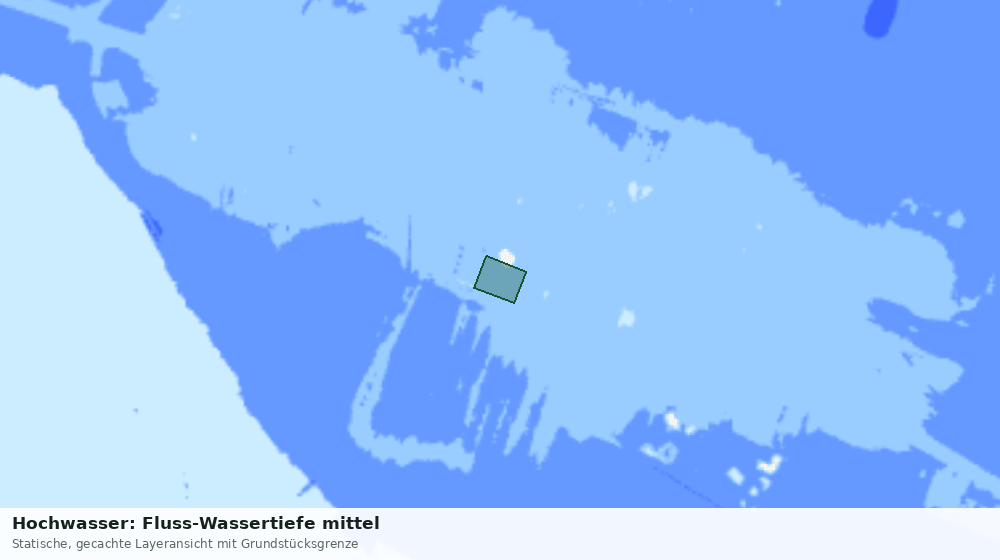 Statische Kartenansicht: Hochwasser: Fluss-Wassertiefe mittel