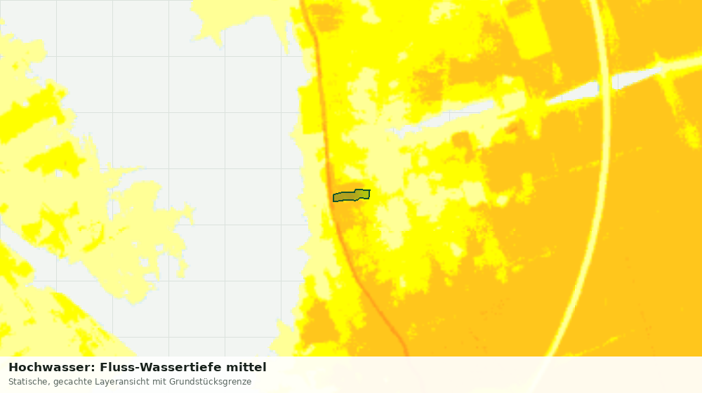 Statische Kartenansicht: Hochwasser: Fluss-Wassertiefe mittel