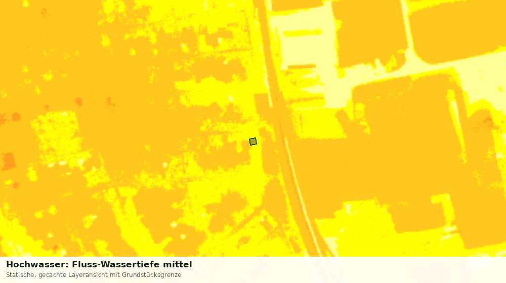 Statische Kartenansicht: Hochwasser: Fluss-Wassertiefe mittel