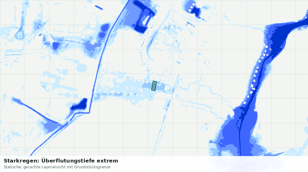 Statische Kartenansicht: Starkregen: Überflutungstiefe extrem