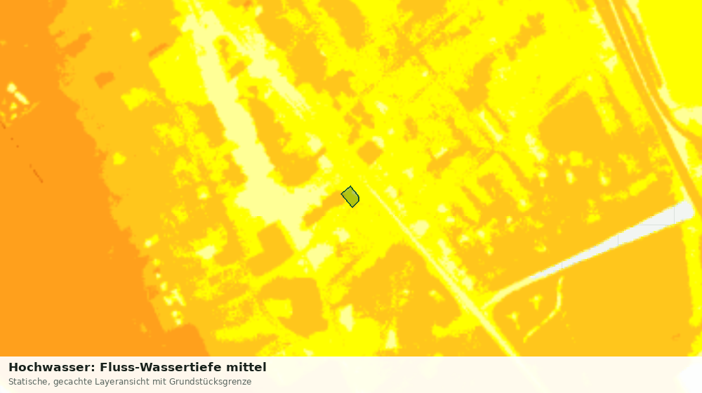 Statische Kartenansicht: Hochwasser: Fluss-Wassertiefe mittel