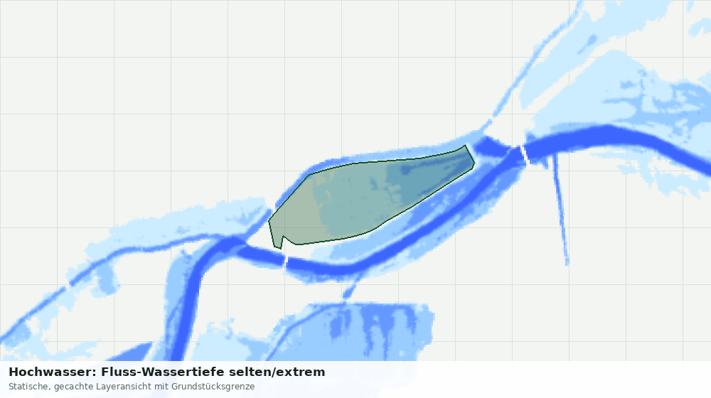 Statische Kartenansicht: Hochwasser: Fluss-Wassertiefe selten/extrem