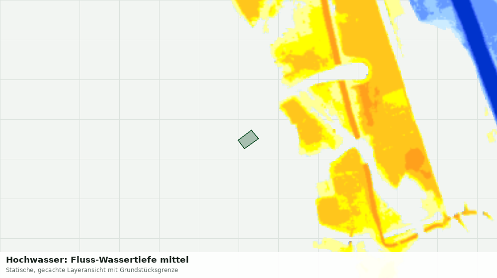 Statische Kartenansicht: Hochwasser: Fluss-Wassertiefe mittel