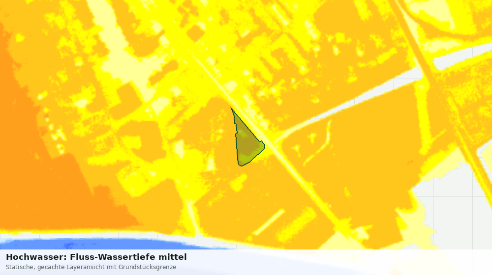 Statische Kartenansicht: Hochwasser: Fluss-Wassertiefe mittel