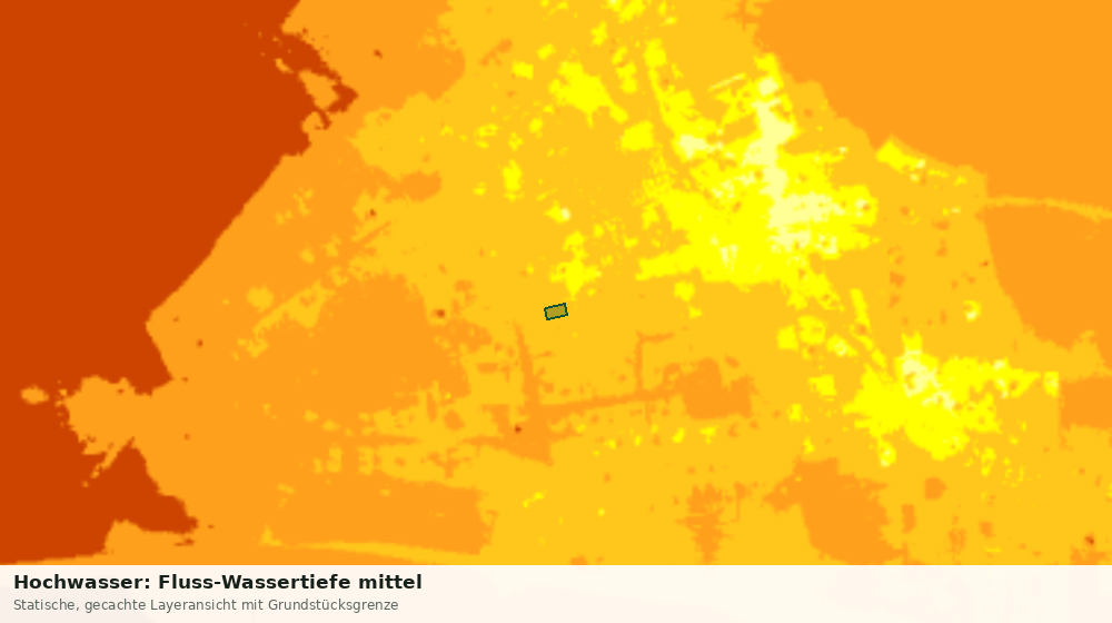 Statische Kartenansicht: Hochwasser: Fluss-Wassertiefe mittel