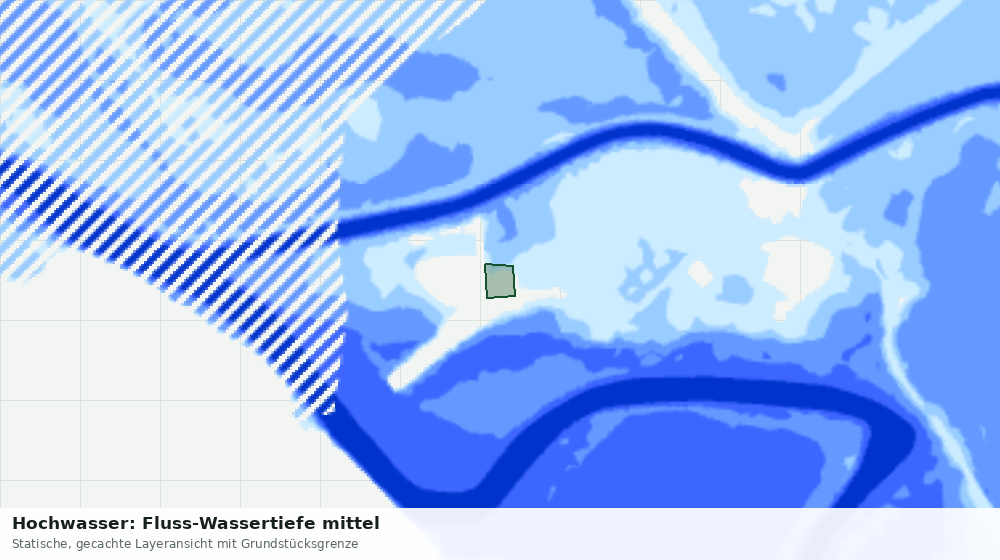 Statische Kartenansicht: Hochwasser: Fluss-Wassertiefe mittel