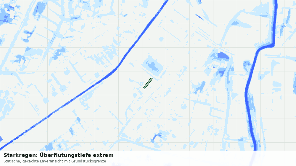 Statische Kartenansicht: Starkregen: Überflutungstiefe extrem
