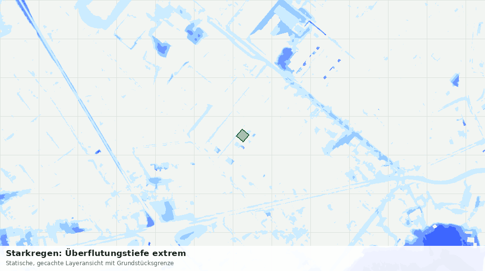 Statische Kartenansicht: Starkregen: Überflutungstiefe extrem