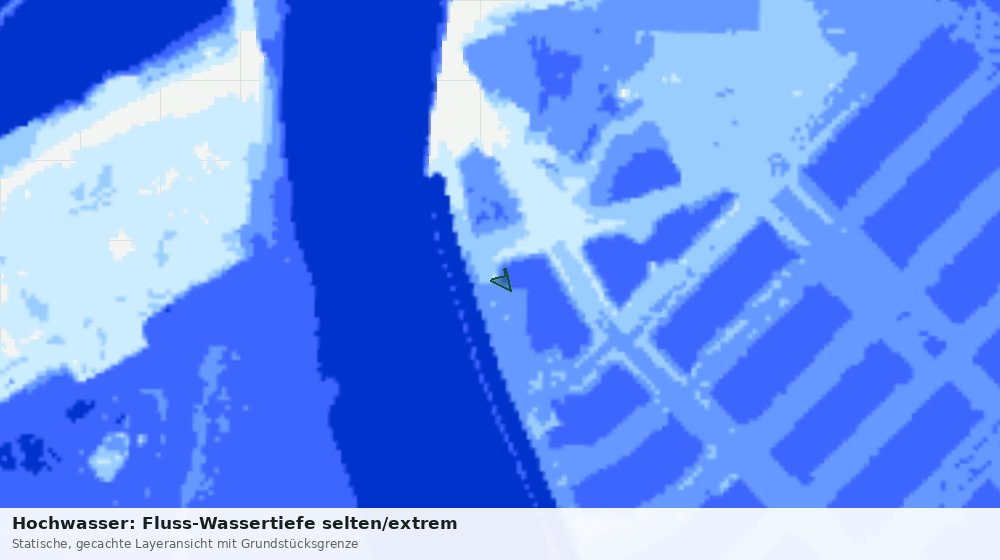 Statische Kartenansicht: Hochwasser: Fluss-Wassertiefe selten/extrem