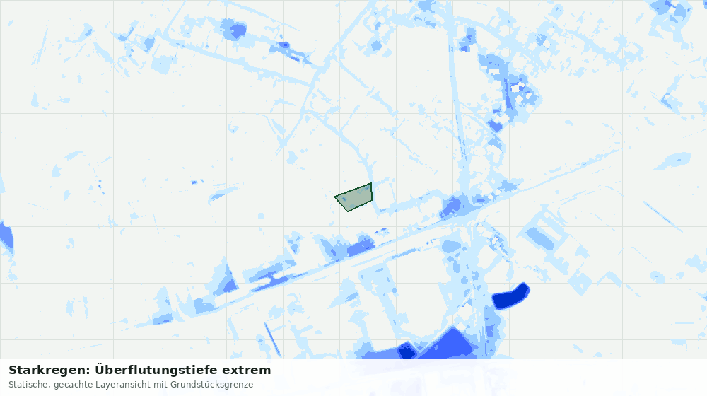 Statische Kartenansicht: Starkregen: Überflutungstiefe extrem