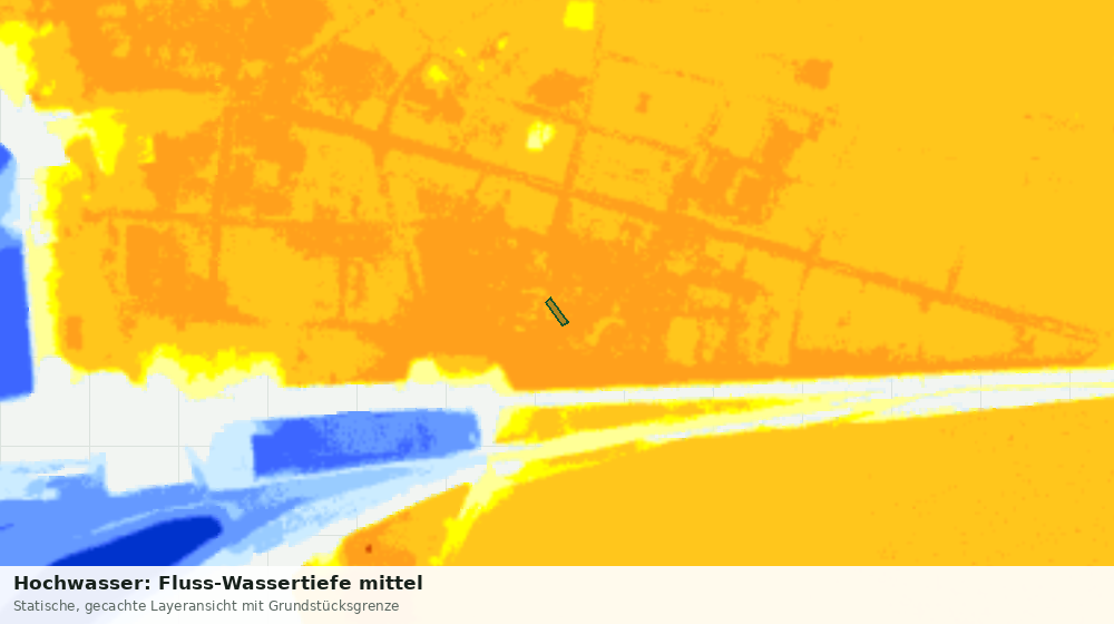 Statische Kartenansicht: Hochwasser: Fluss-Wassertiefe mittel