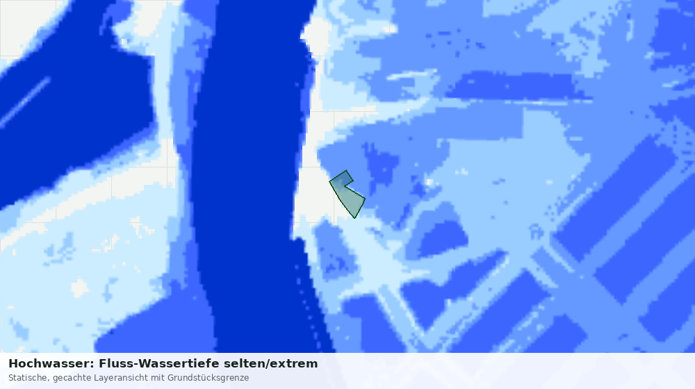 Statische Kartenansicht: Hochwasser: Fluss-Wassertiefe selten/extrem