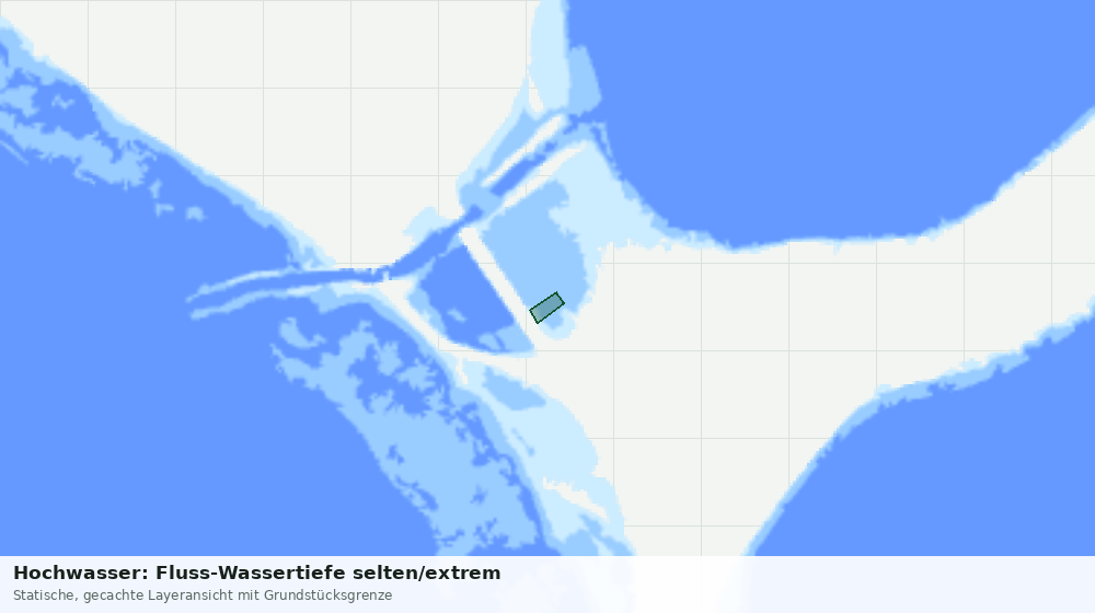 Statische Kartenansicht: Hochwasser: Fluss-Wassertiefe selten/extrem
