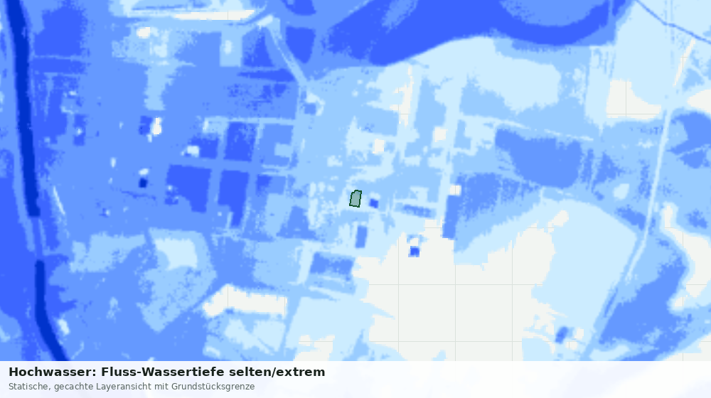 Statische Kartenansicht: Hochwasser: Fluss-Wassertiefe selten/extrem