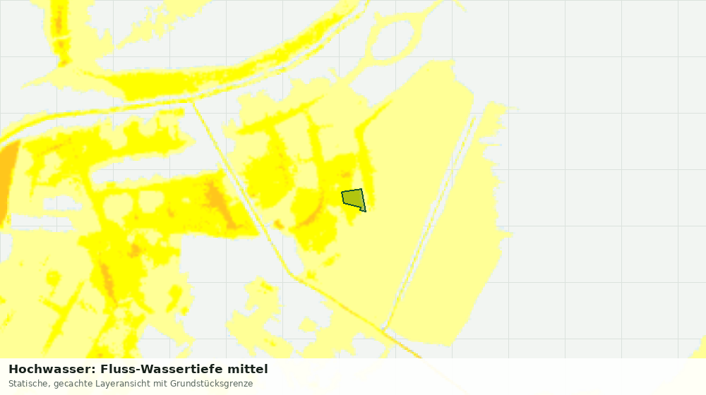 Statische Kartenansicht: Hochwasser: Fluss-Wassertiefe mittel