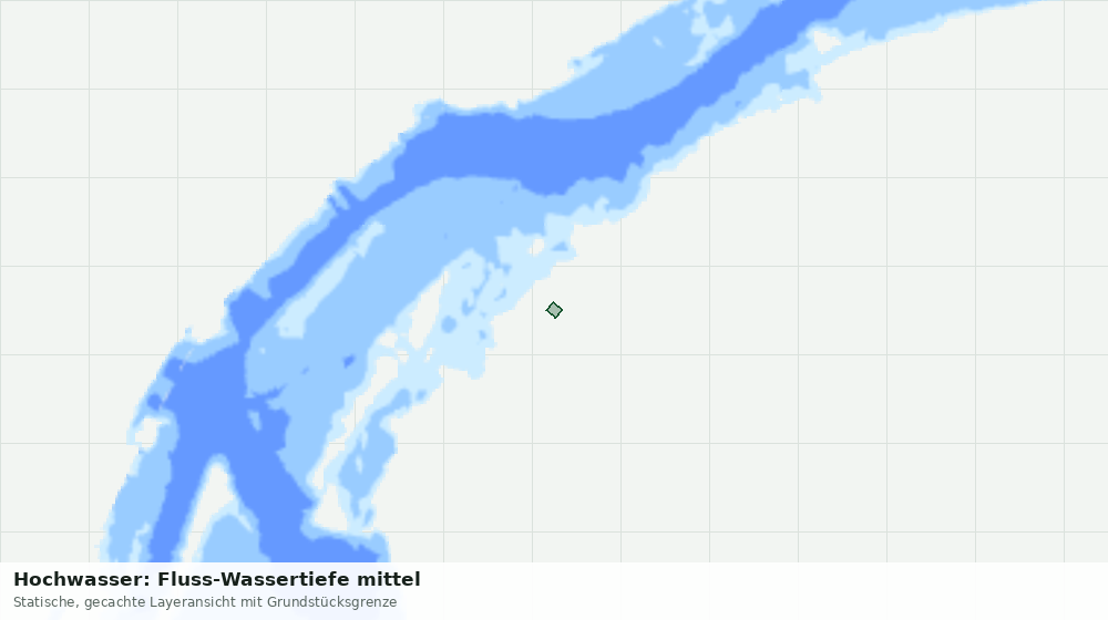 Statische Kartenansicht: Hochwasser: Fluss-Wassertiefe mittel