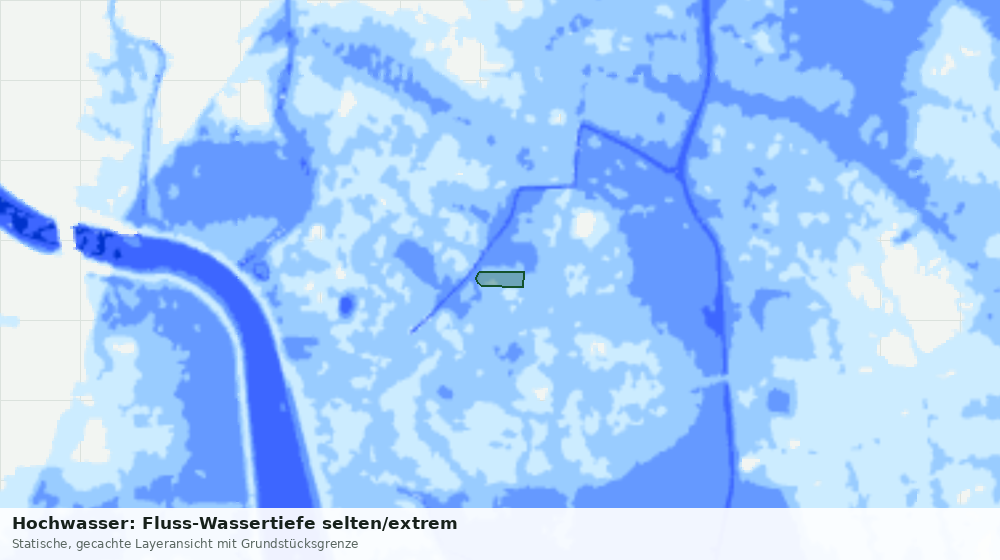 Statische Kartenansicht: Hochwasser: Fluss-Wassertiefe selten/extrem