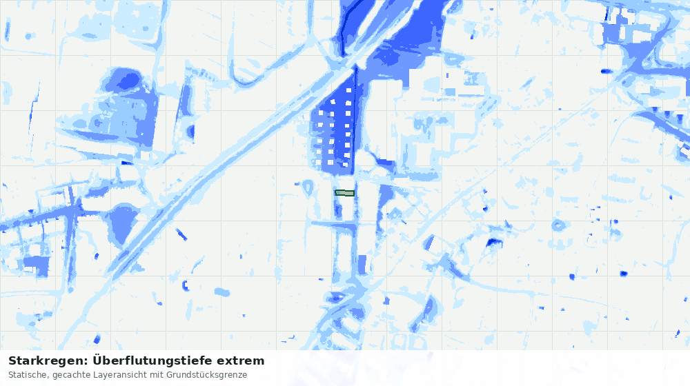 Statische Kartenansicht: Starkregen: Überflutungstiefe extrem