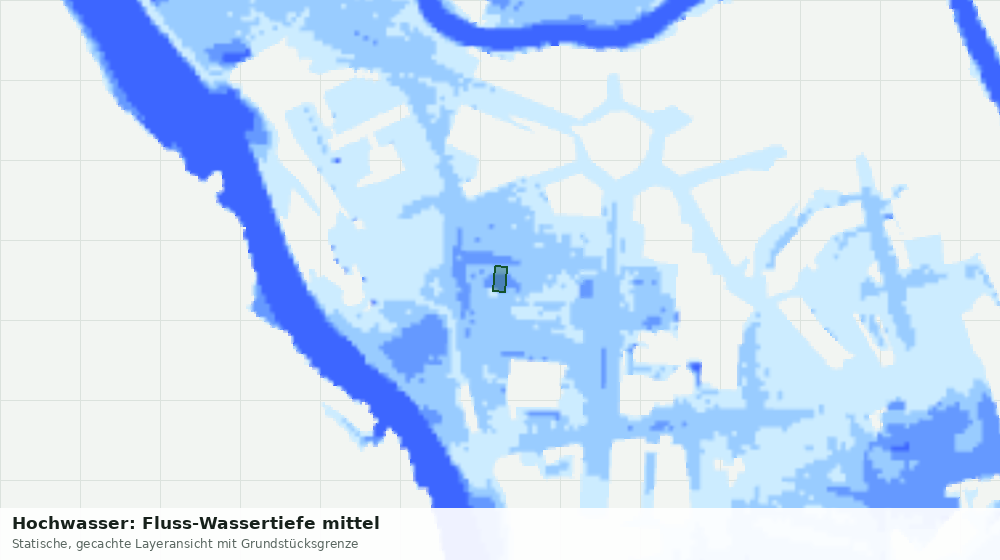 Statische Kartenansicht: Hochwasser: Fluss-Wassertiefe mittel