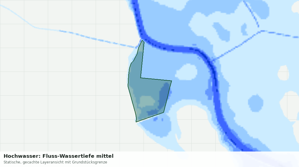 Statische Kartenansicht: Hochwasser: Fluss-Wassertiefe mittel