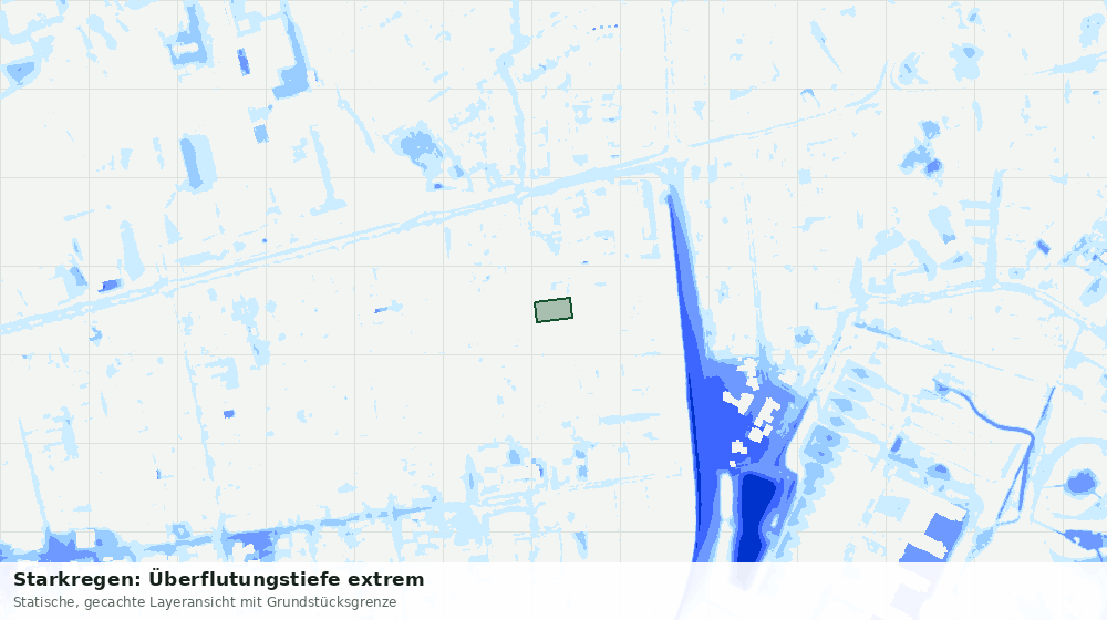 Statische Kartenansicht: Starkregen: Überflutungstiefe extrem