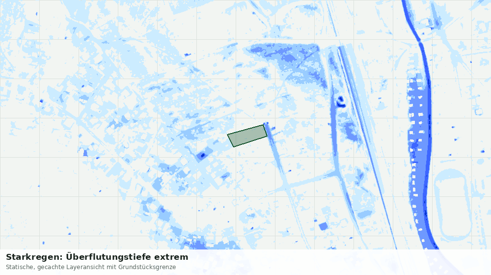 Statische Kartenansicht: Starkregen: Überflutungstiefe extrem