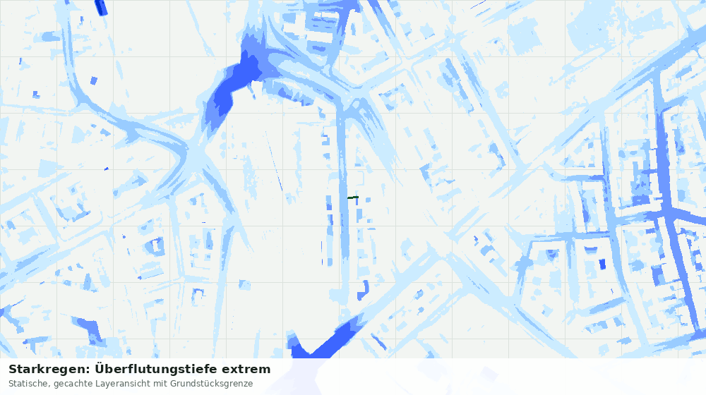 Statische Kartenansicht: Starkregen: Überflutungstiefe extrem