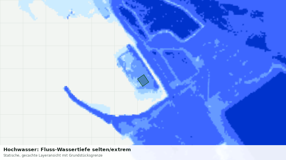 Statische Kartenansicht: Hochwasser: Fluss-Wassertiefe selten/extrem