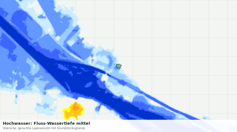 Statische Kartenansicht: Hochwasser: Fluss-Wassertiefe mittel