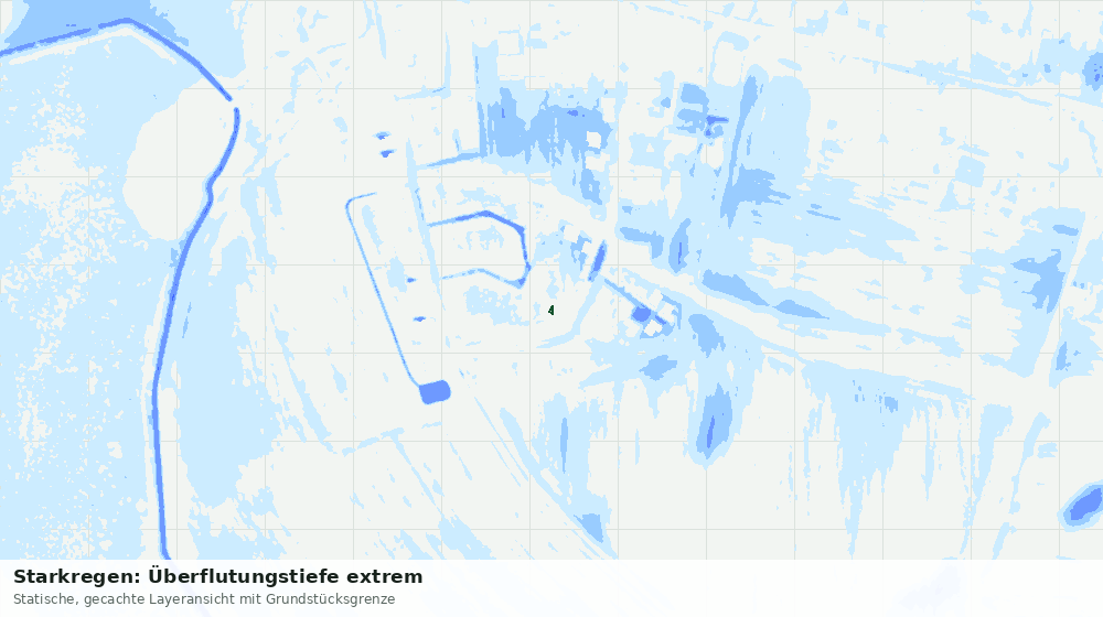 Statische Kartenansicht: Starkregen: Überflutungstiefe extrem